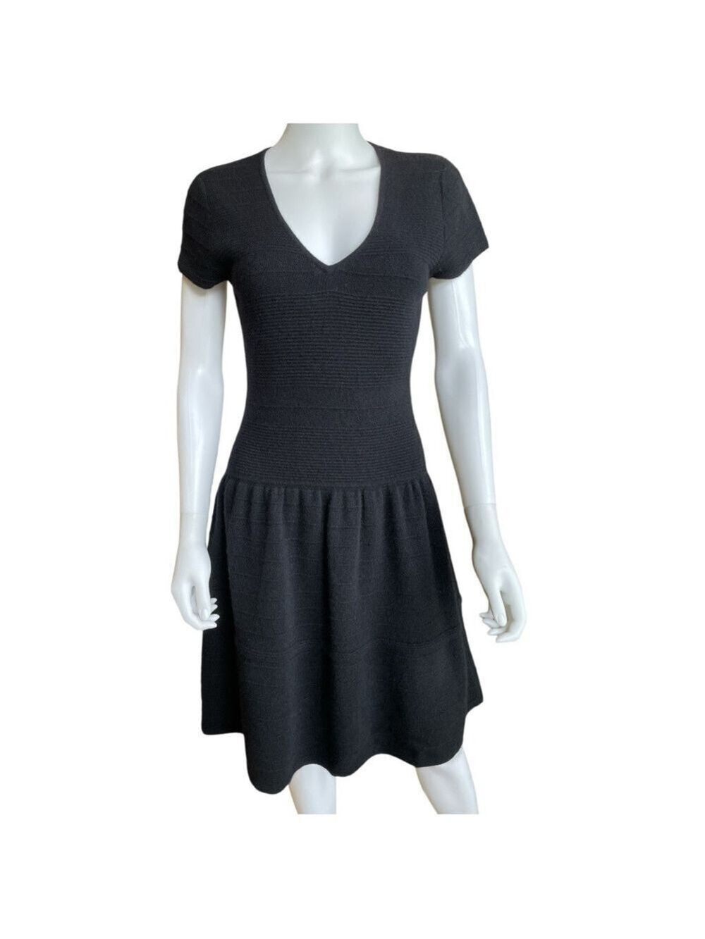 Saks Fifth Avenue Cashmere Drop Waist Mini Dress Size Medium
